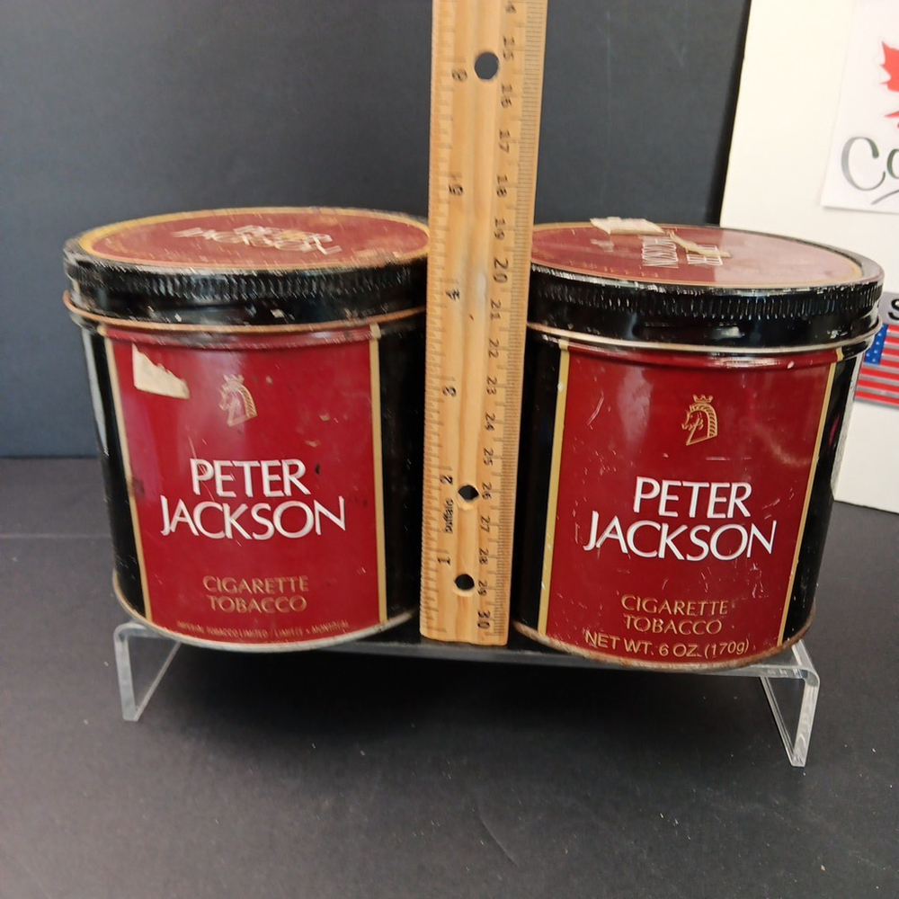 Rare Peter Jackson Tobacco Containers Canada Bilingual Fair Condition 2pcs - Picture 11 of 12